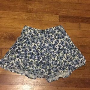 High waisted flower shorts
